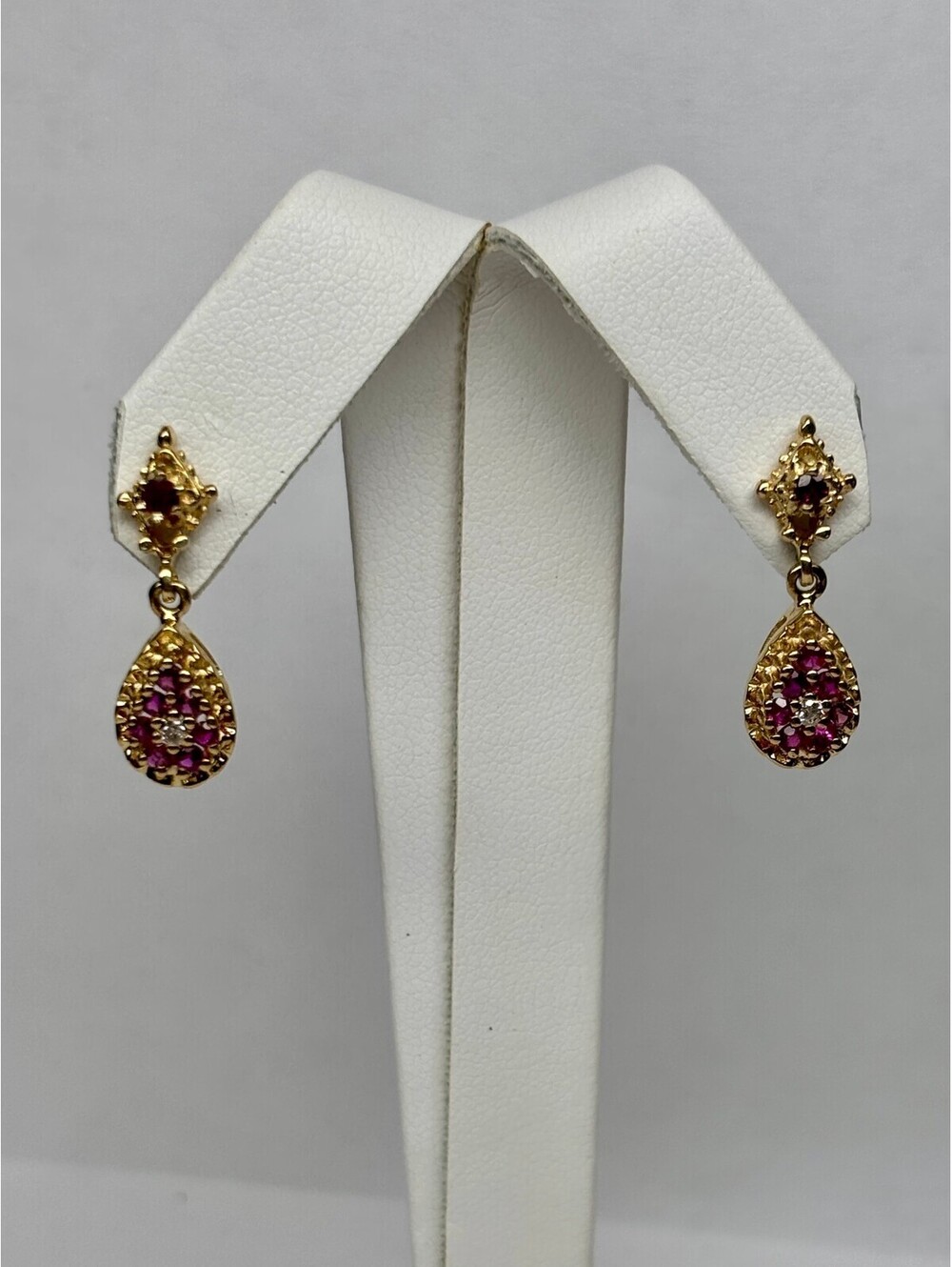 14k Yellow Gold Ruby Earrings